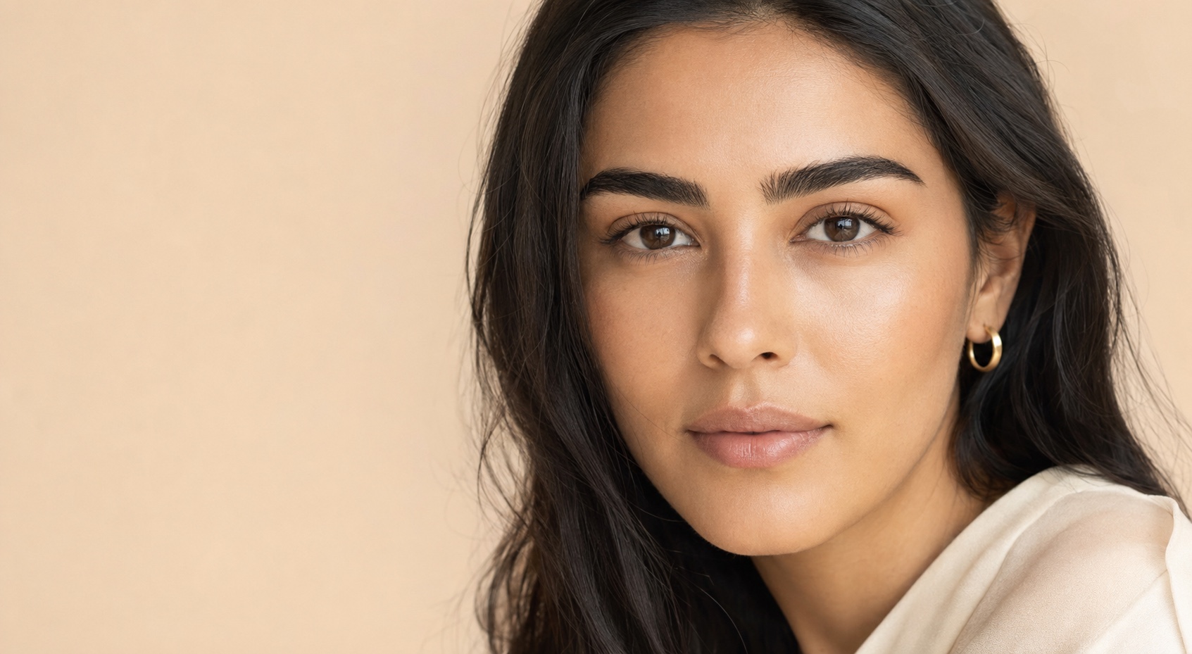 Close-up of shaped and polished eyebrows